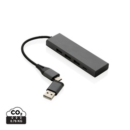 [A23-P308.682] Terra RCS recycled aluminium hub with 3 USB ports